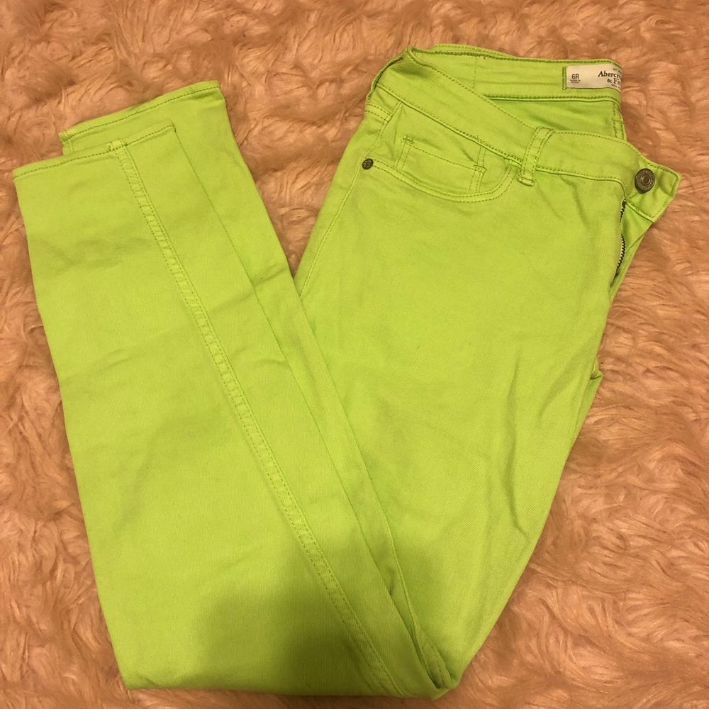 Abercrombie lime green jeans